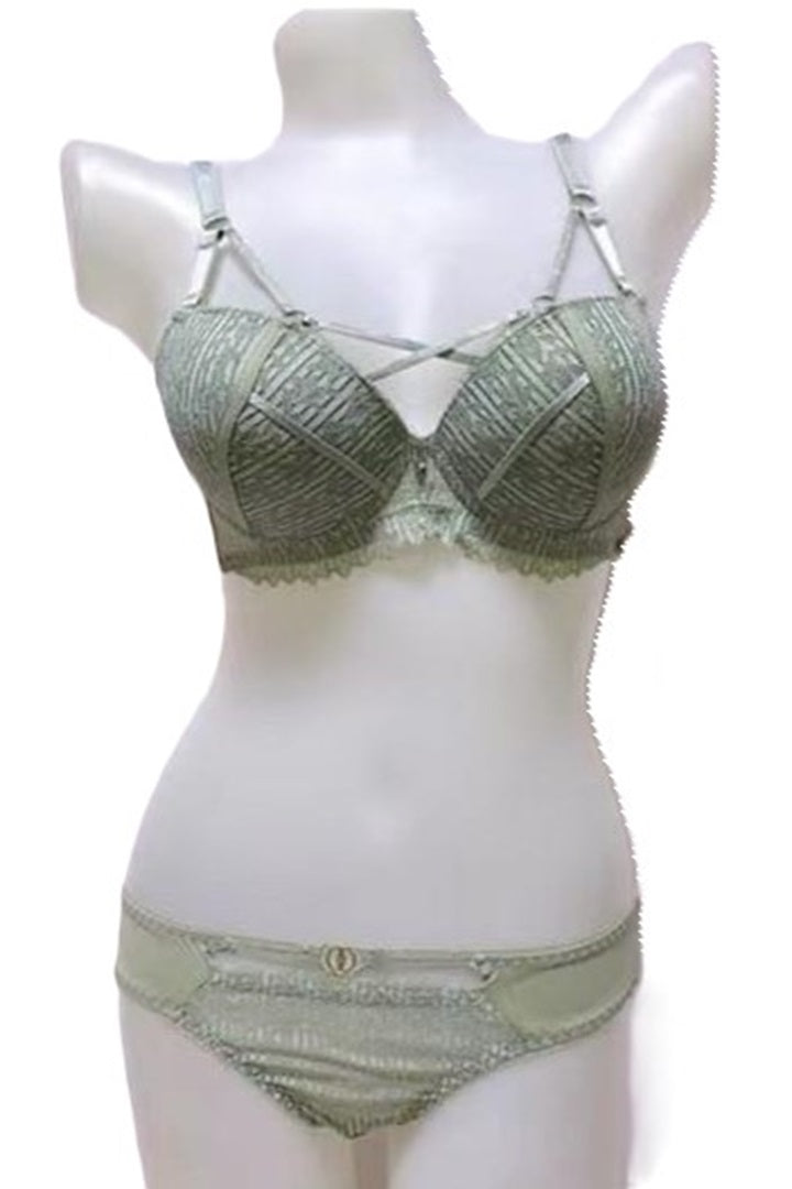 BRA & PANTY SET EMBROIDERED Pushup CUP